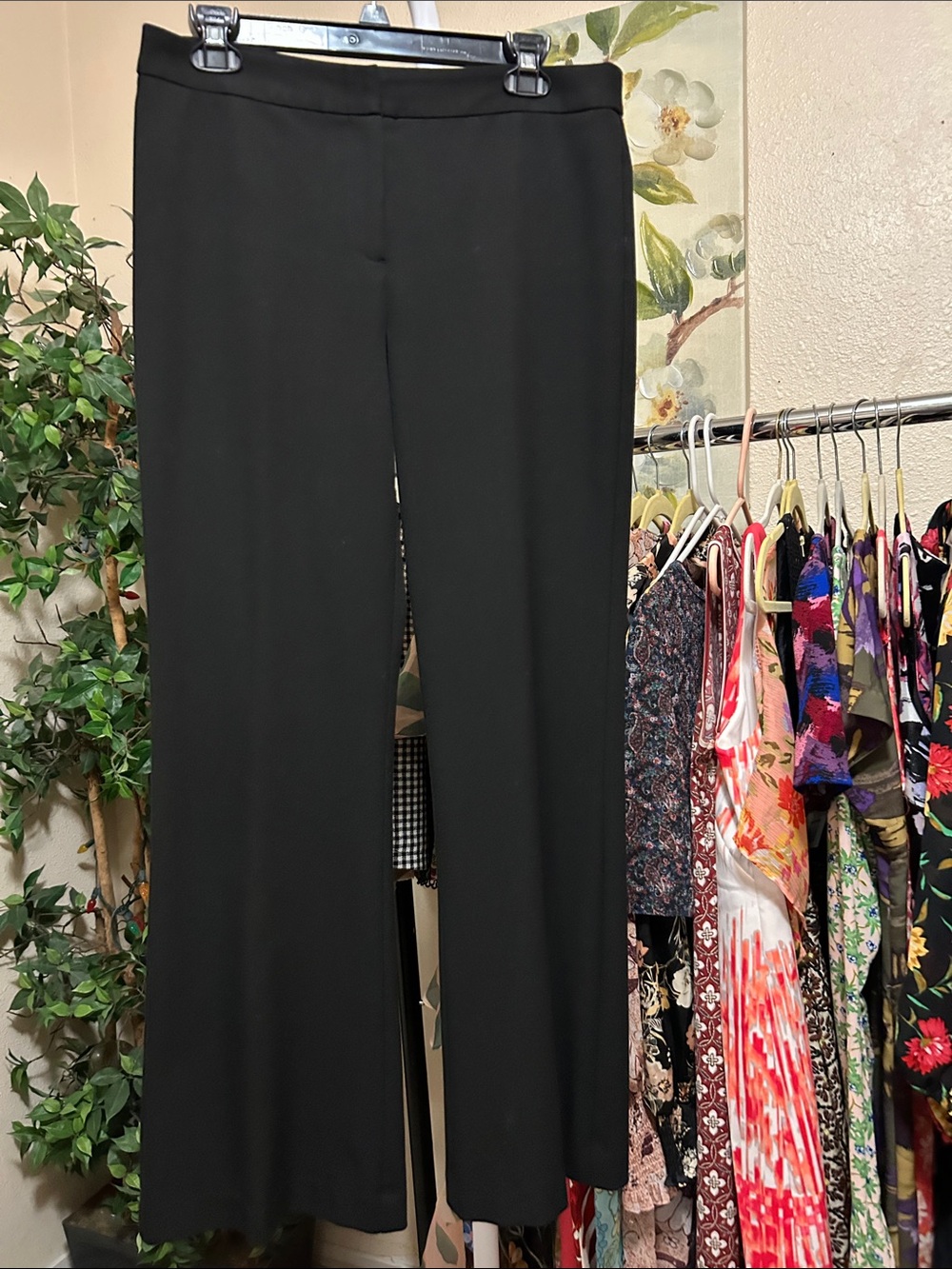 Black Women's Wide-Leg Dress Pants